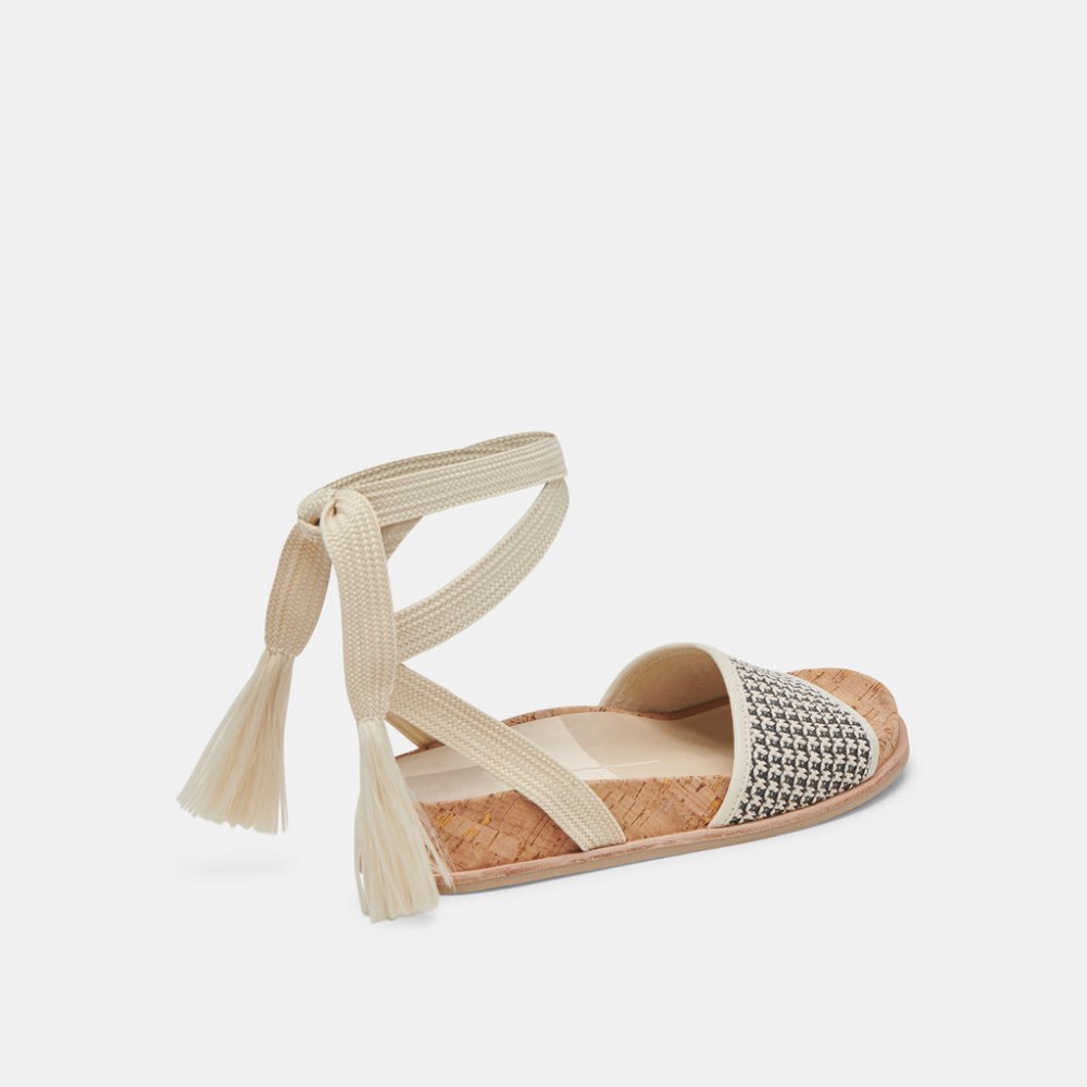 Dolce Vita Salacy Sandals Black Natural Raffia