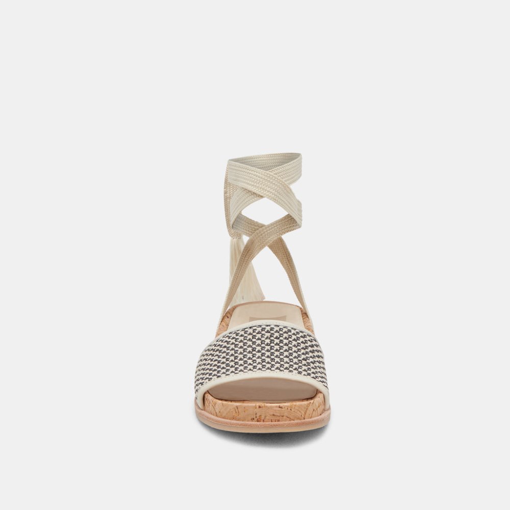 Dolce Vita Salacy Sandals Black Natural Raffia