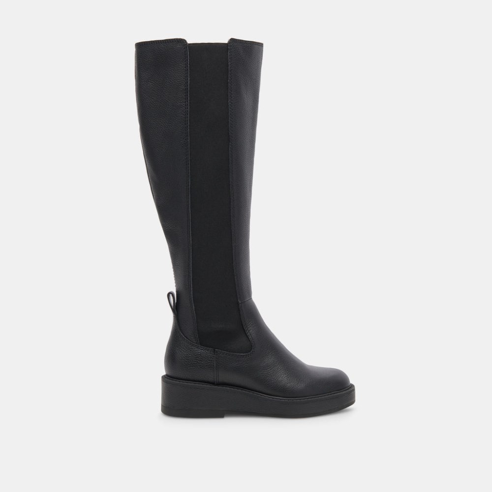 Dolce Vita Eamon H2o Wide Calf Boots Black Leather
