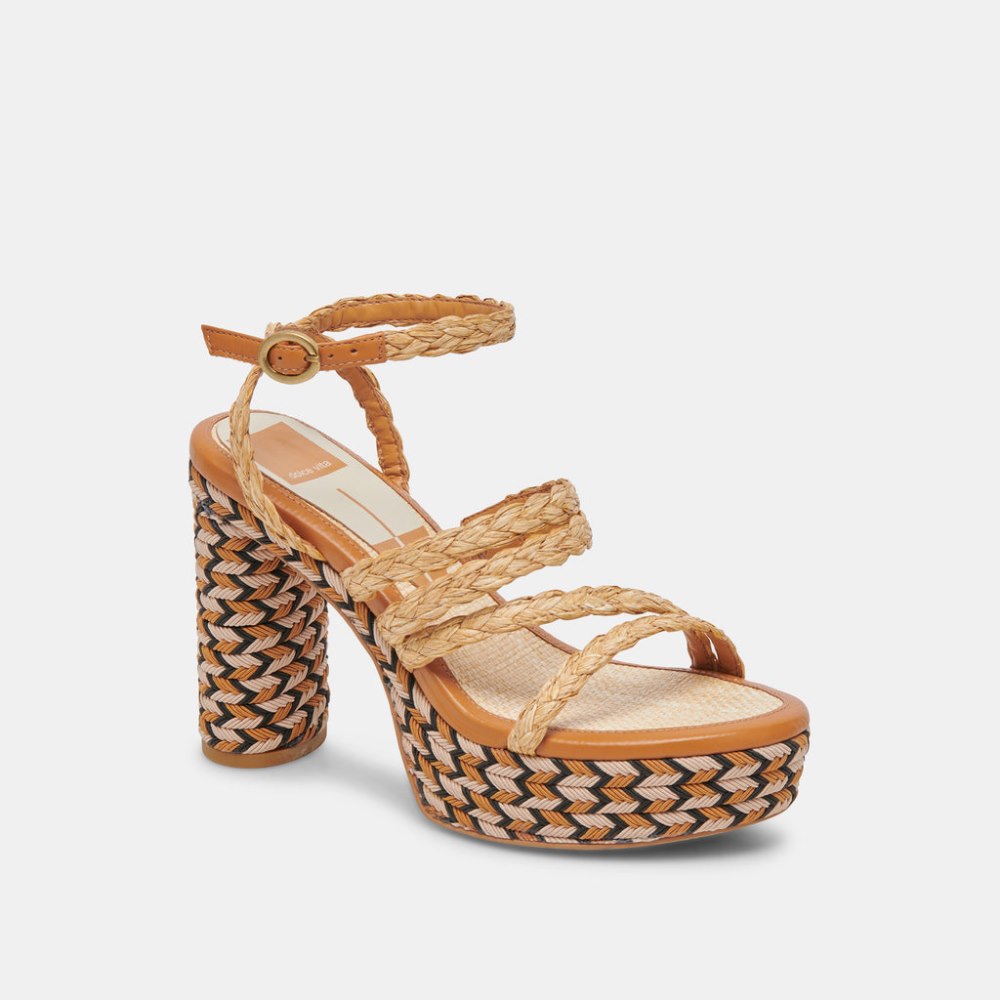 Dolce Vita Catina Heels Tan Raffia