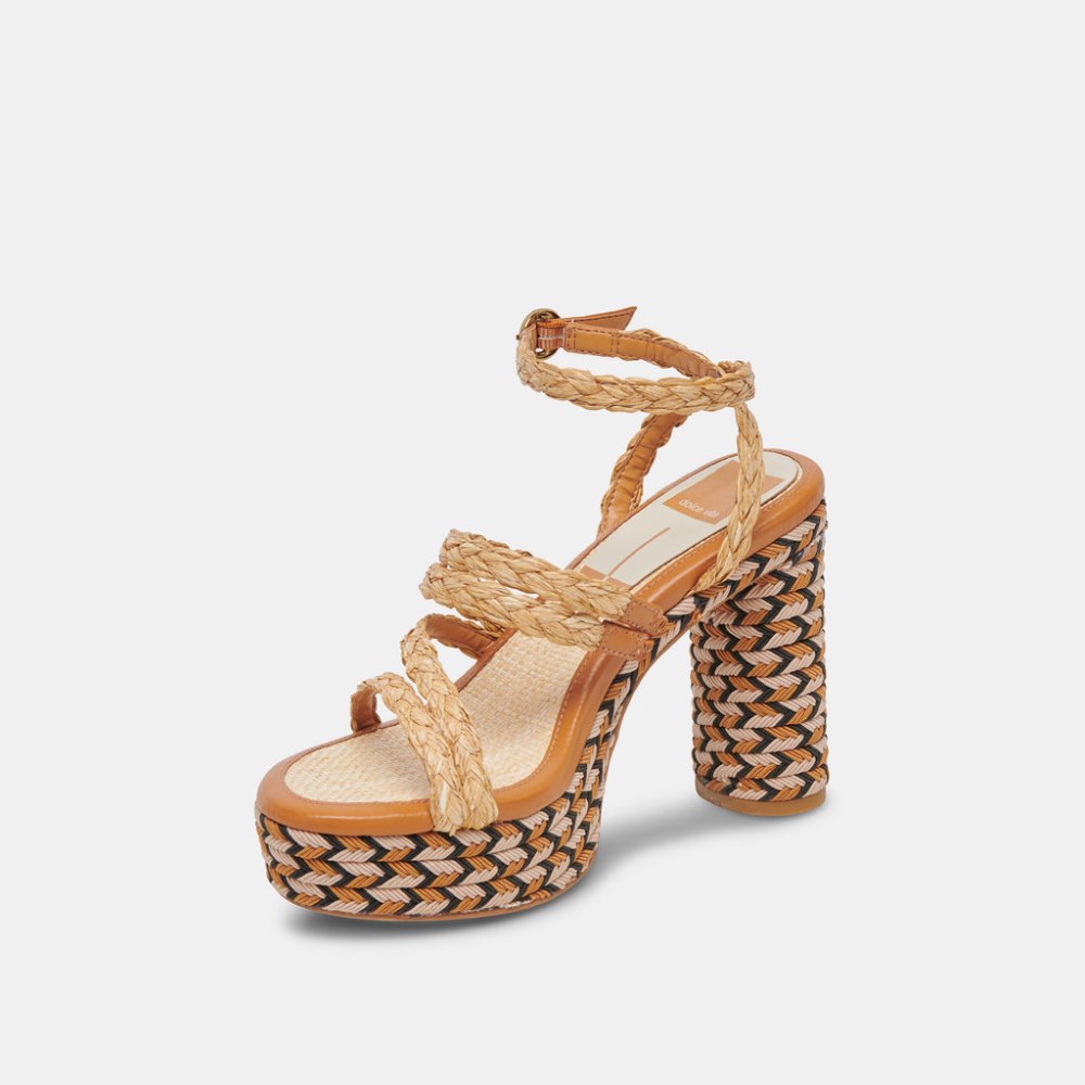 Dolce Vita Catina Heels Tan Raffia