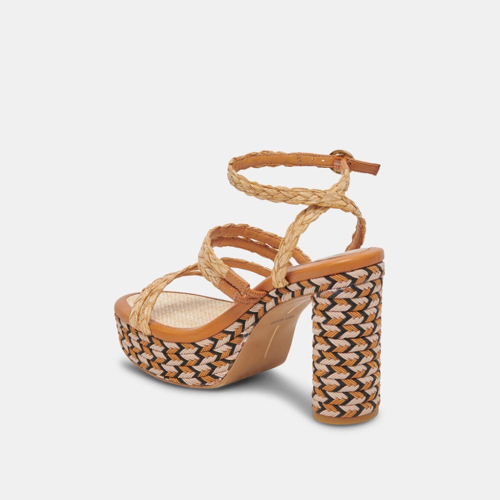 Dolce Vita Catina Heels Tan Raffia