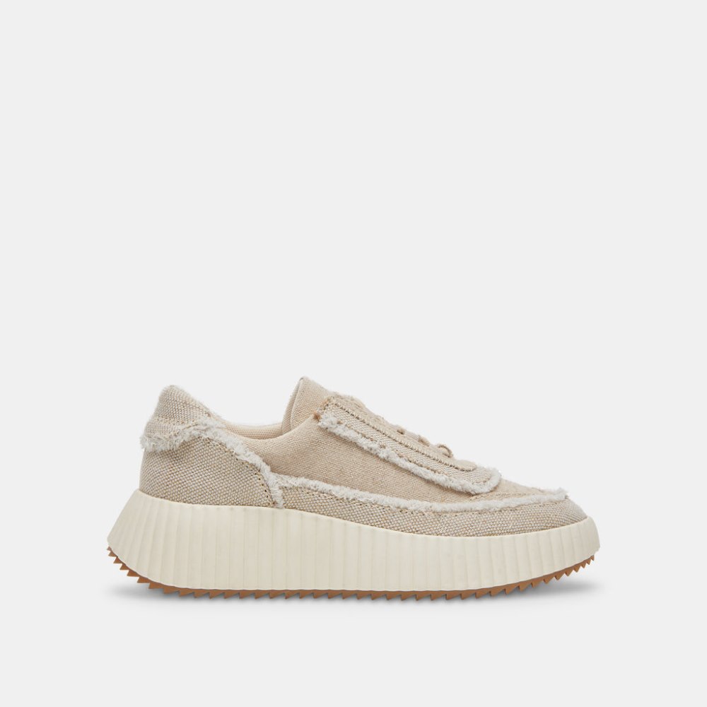 Dolce Vita Dolen Fray Sneakers Sand Canvas