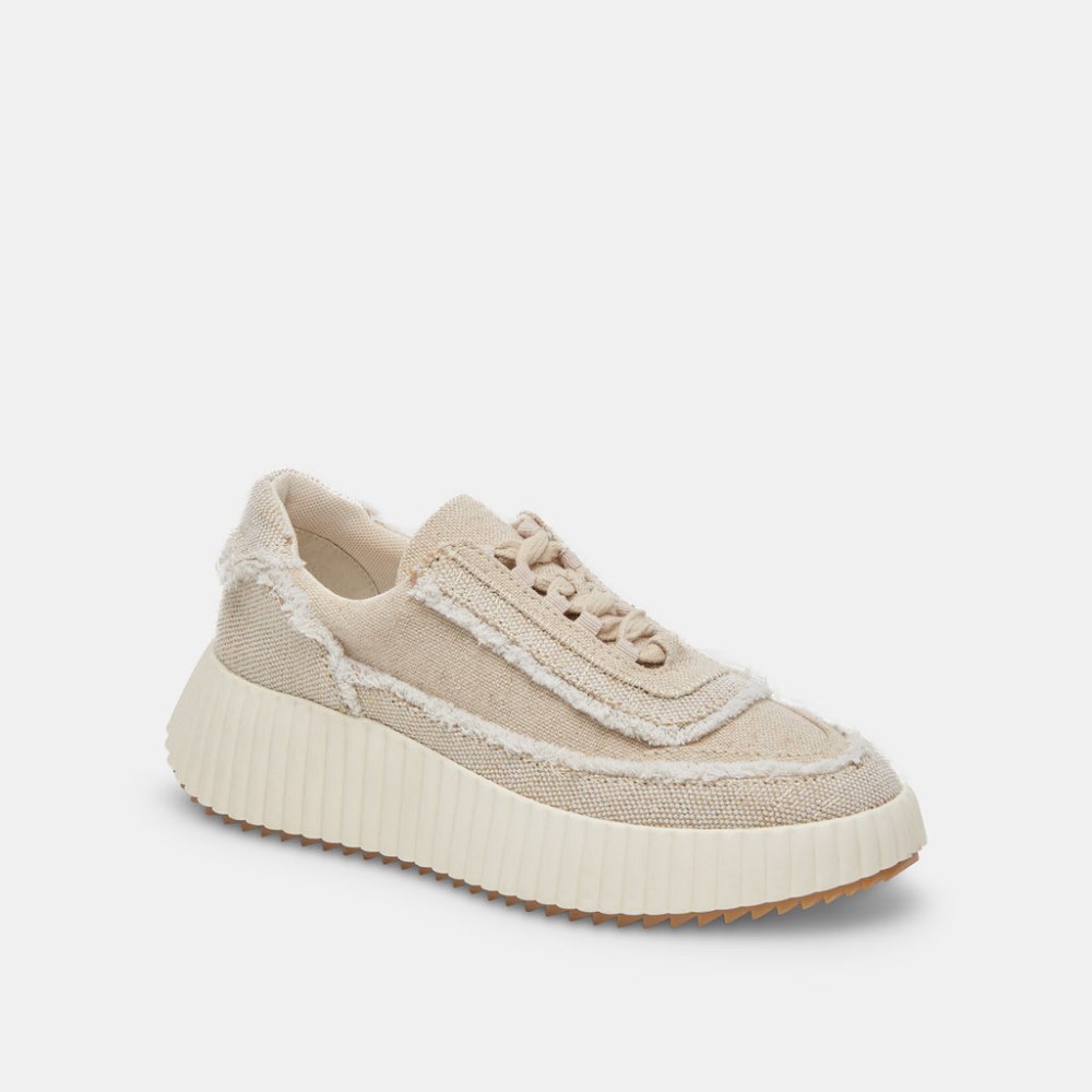 Dolce Vita Dolen Fray Sneakers Sand Canvas