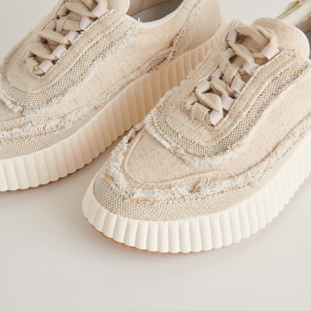 Dolce Vita Dolen Fray Sneakers Sand Canvas