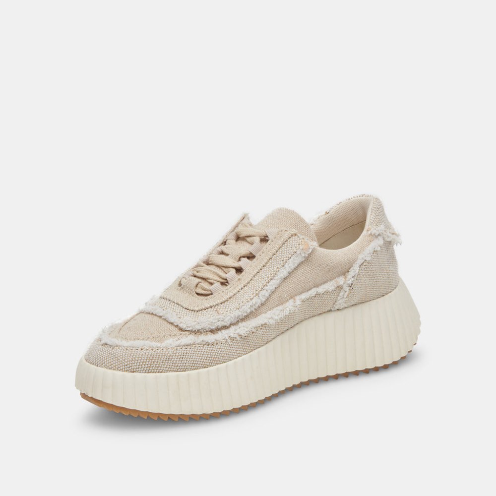 Dolce Vita Dolen Fray Sneakers Sand Canvas