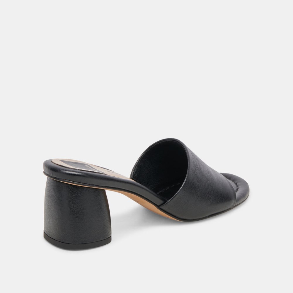 Dolce Vita Minny Dress Wide Heels Black Leather