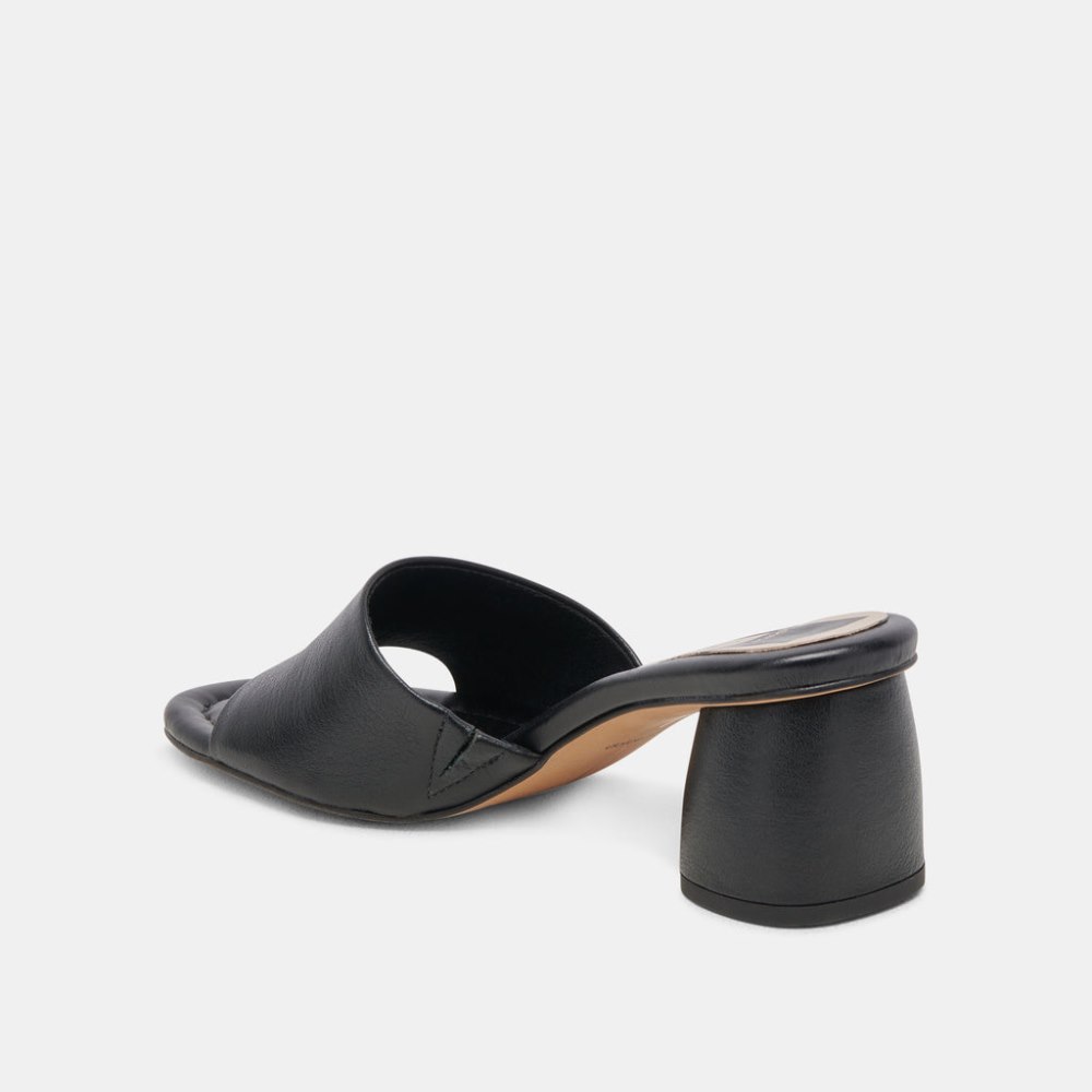 Dolce Vita Minny Dress Wide Heels Black Leather
