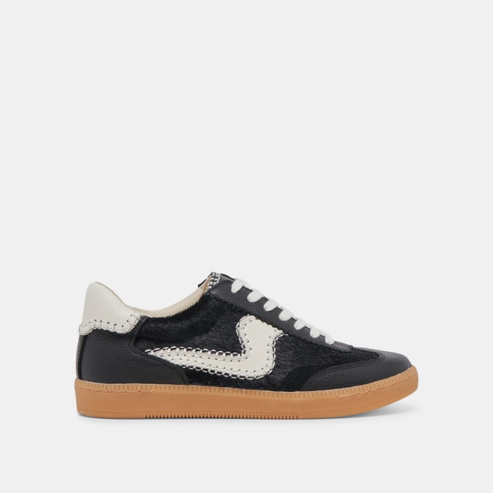 Dolce Vita Notice Stitch Sneakers Onyx Calf Hair