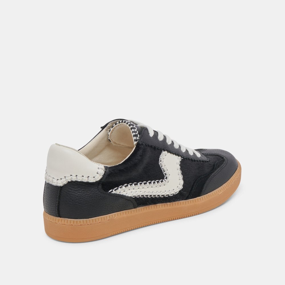 Dolce Vita Notice Stitch Sneakers Onyx Calf Hair