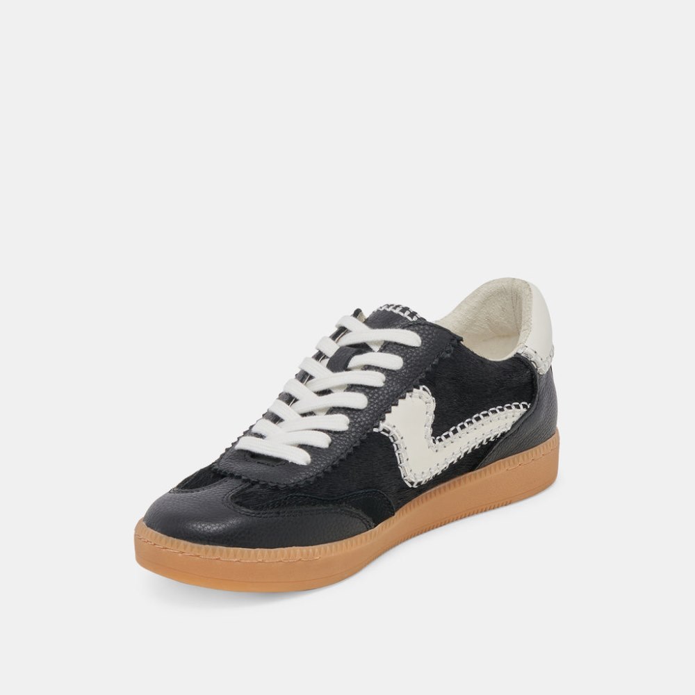 Dolce Vita Notice Stitch Sneakers Onyx Calf Hair