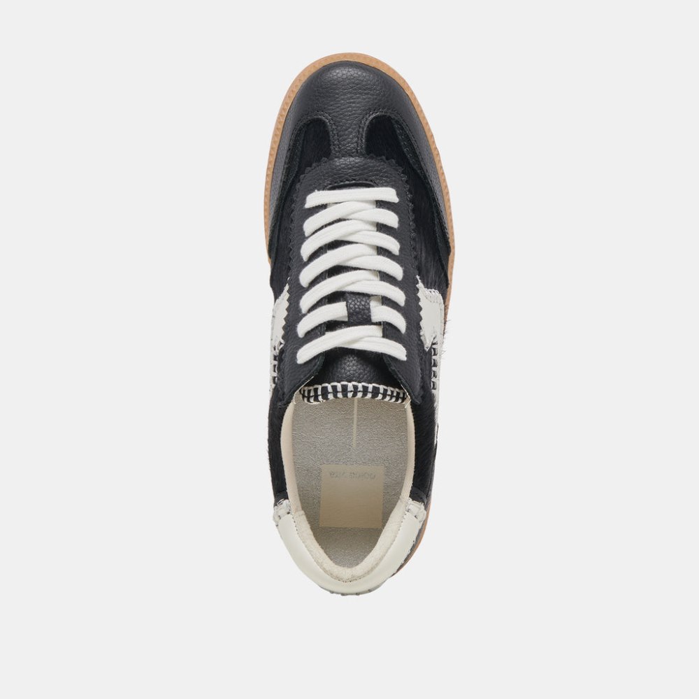 Dolce Vita Notice Stitch Sneakers Onyx Calf Hair