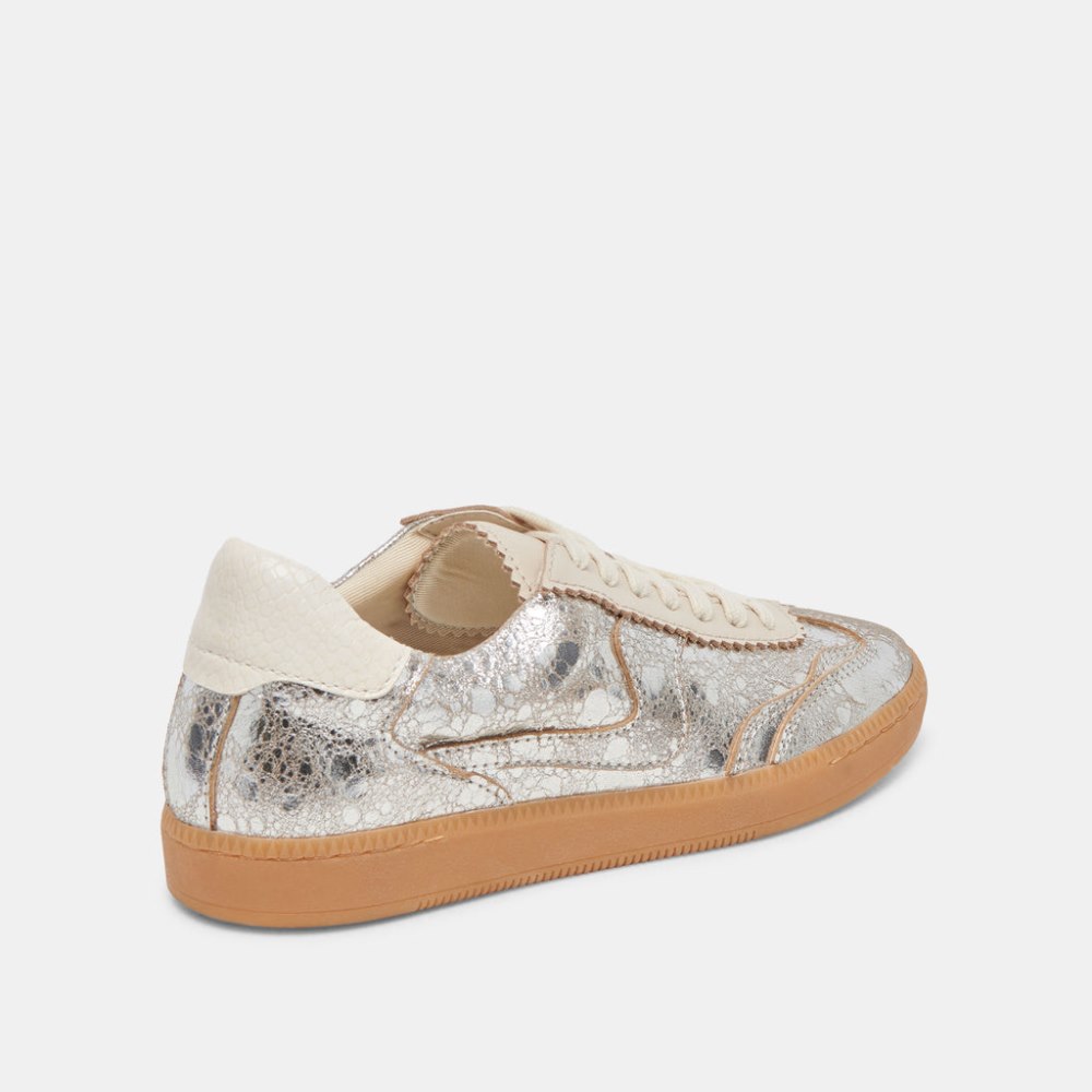 Dolce Vita Notice Sneakers Silver Distressed Leather