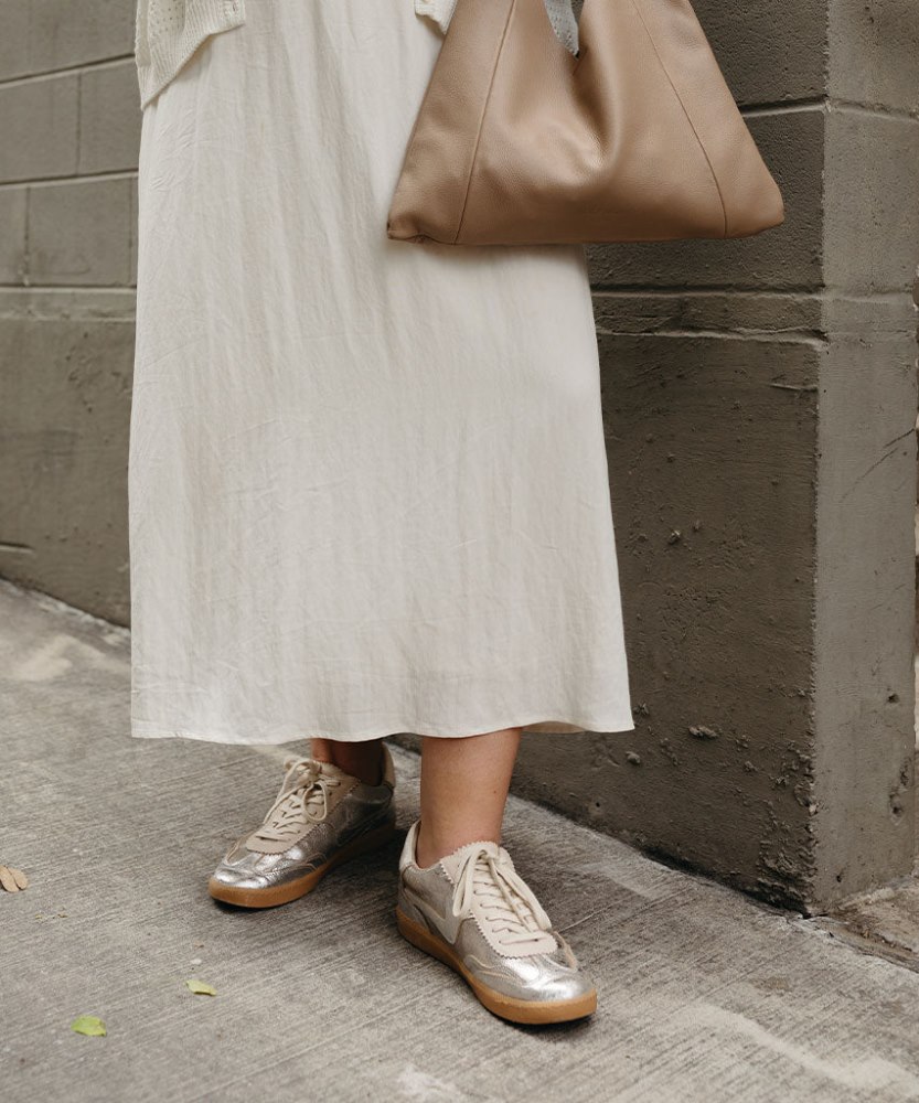 Dolce Vita Notice Sneakers Silver Distressed Leather