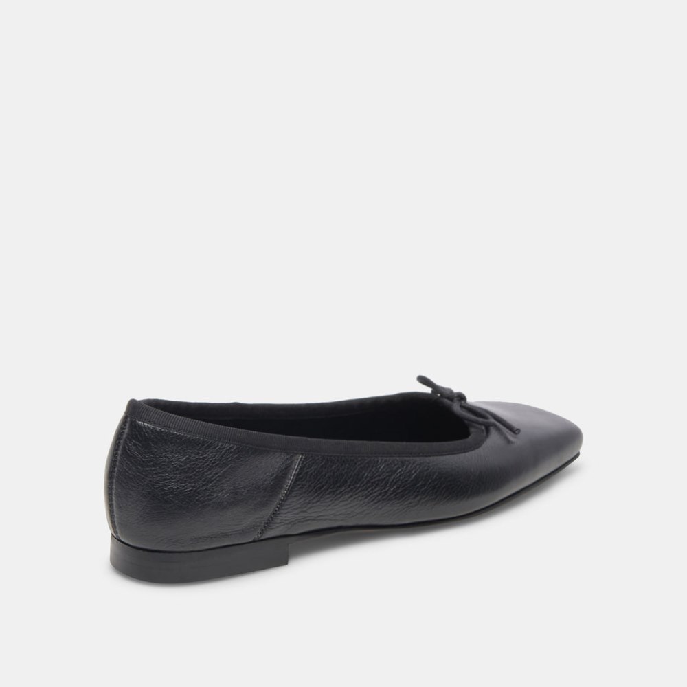 Dolce Vita Anisa Wide Ballet Flats Black Leather