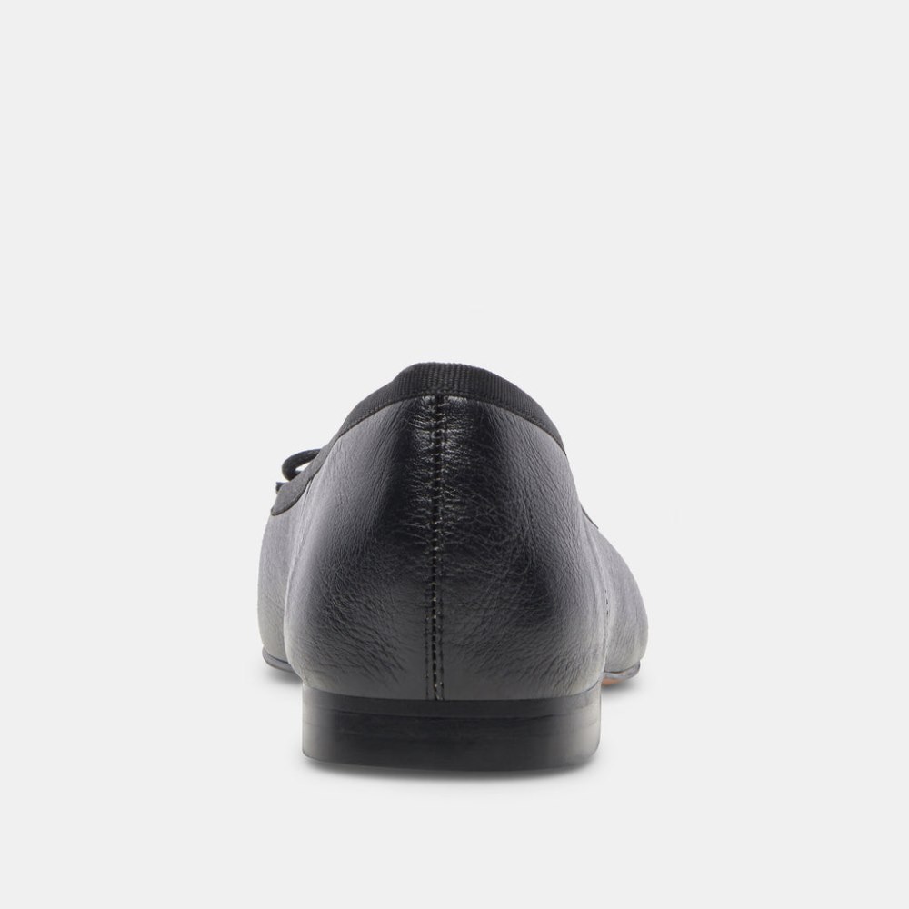 Dolce Vita Anisa Wide Ballet Flats Black Leather