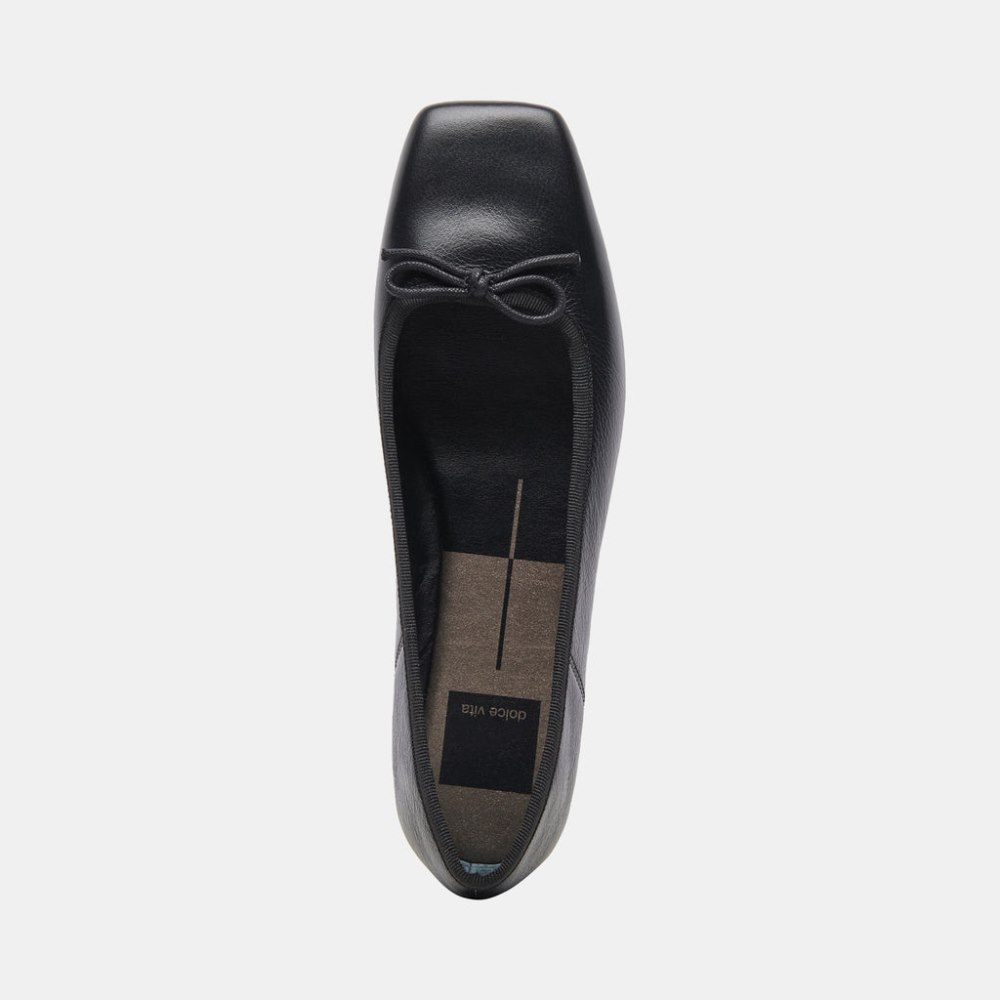 Dolce Vita Anisa Wide Ballet Flats Black Leather