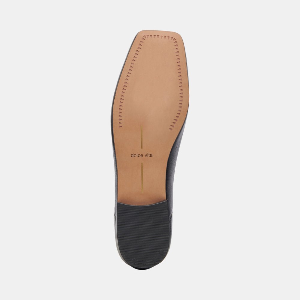 Dolce Vita Anisa Wide Ballet Flats Black Leather