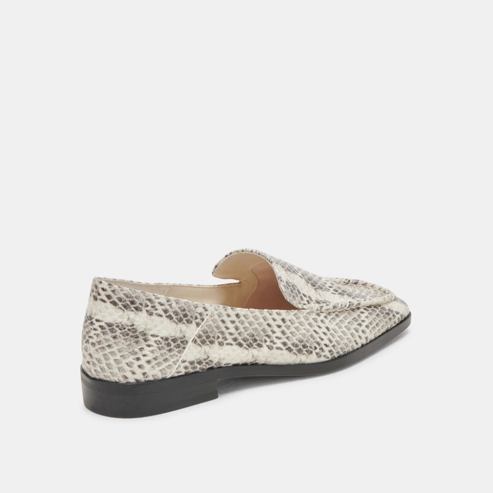 Dolce Vita Beny Flats Grey White Snake Embossed