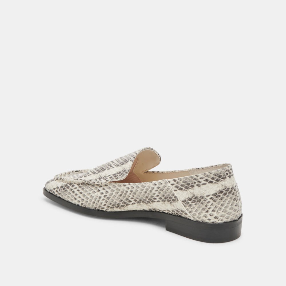 Dolce Vita Beny Flats Grey White Snake Embossed