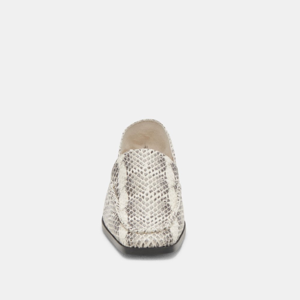 Dolce Vita Beny Flats Grey White Snake Embossed