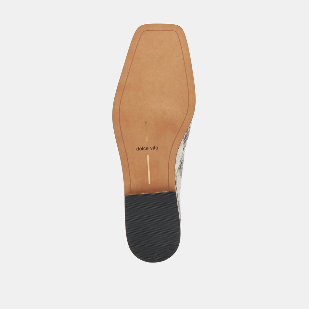 Dolce Vita Beny Flats Grey White Snake Embossed