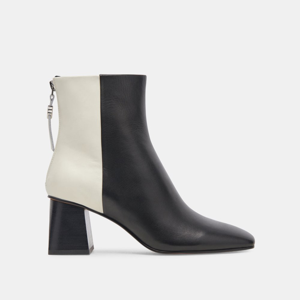 Dolce Vita Fifi H2o Wide Booties Black White Leather