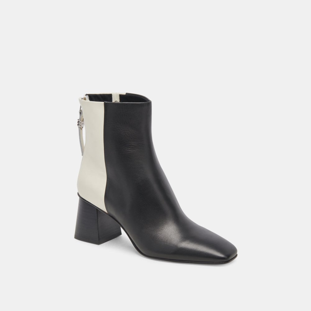 Dolce Vita Fifi H2o Wide Booties Black White Leather