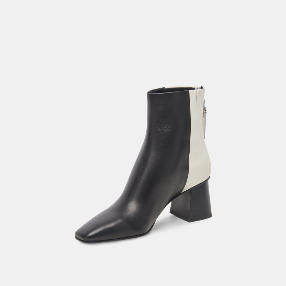 Dolce Vita Fifi H2o Wide Booties Black White Leather