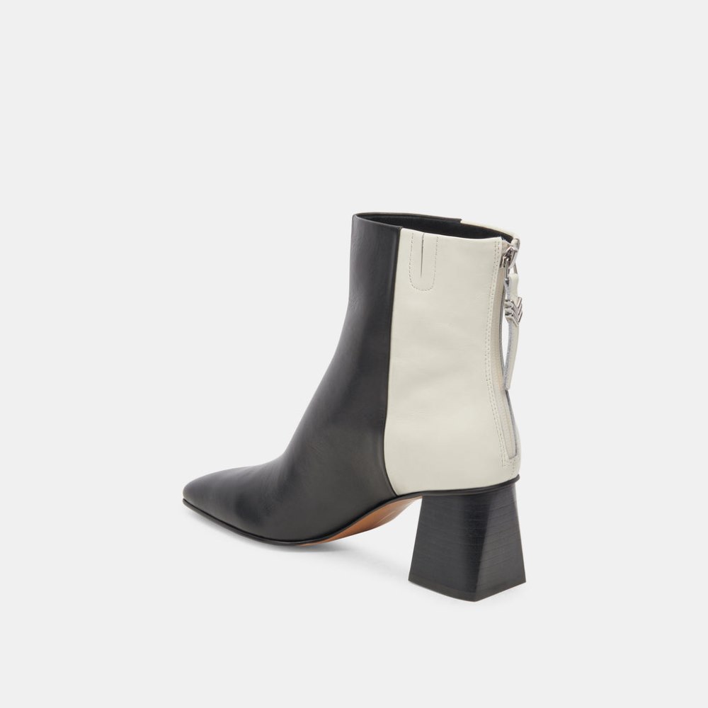 Dolce Vita Fifi H2o Wide Booties Black White Leather