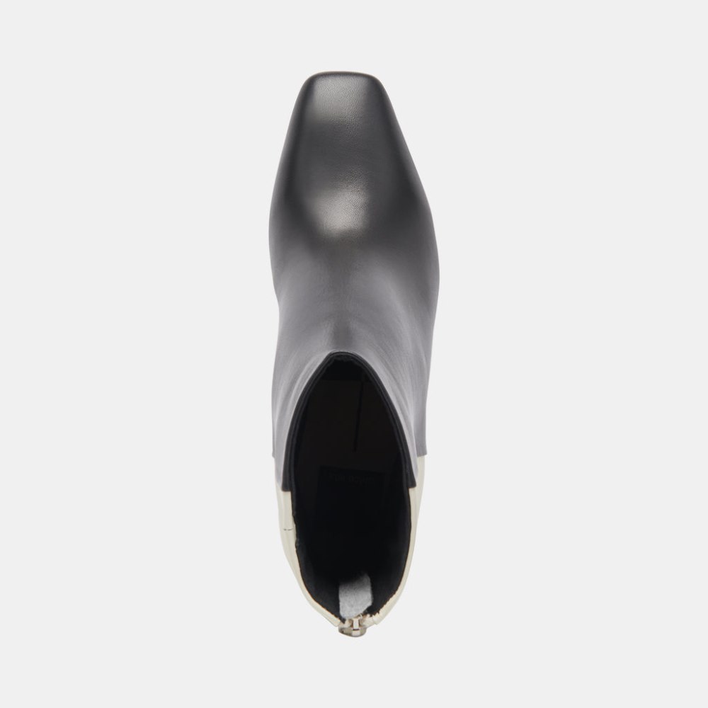 Dolce Vita Fifi H2o Wide Booties Black White Leather
