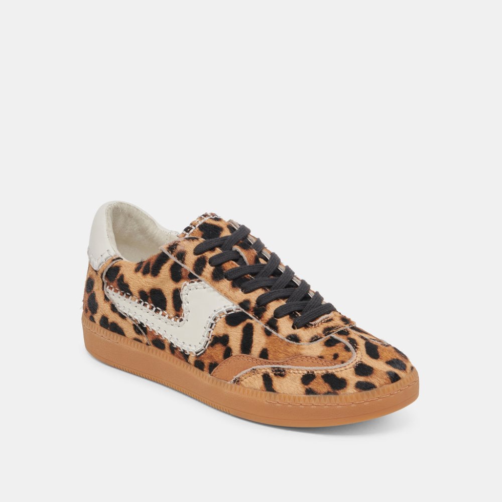 Dolce Vita Notice Stitch Sneakers Dk Leopard Calf Hair