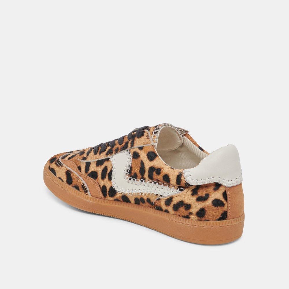 Dolce Vita Notice Stitch Sneakers Dk Leopard Calf Hair