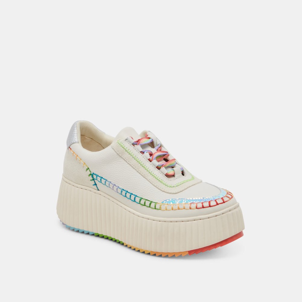 Dolce Vita Dolen Pride Sneakers White Multi Leather