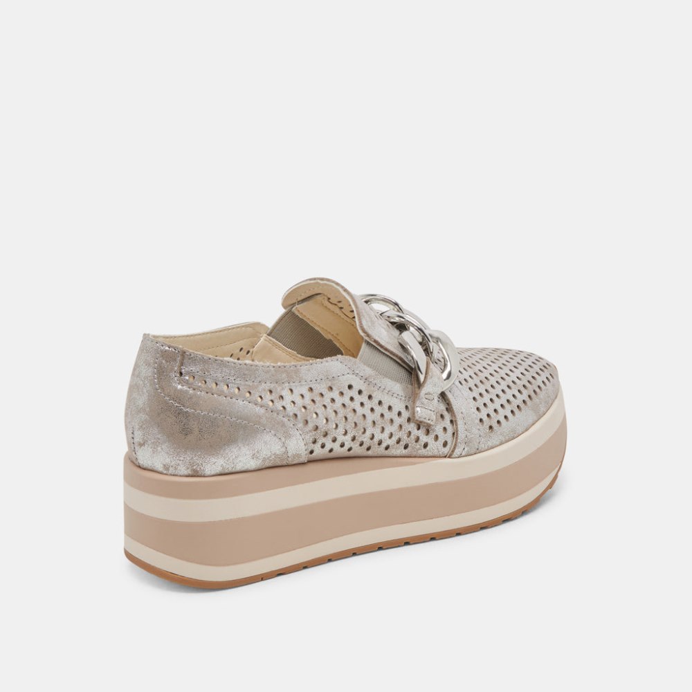 Dolce Vita Jhenee Perforated Sneakers Silver Nubuck