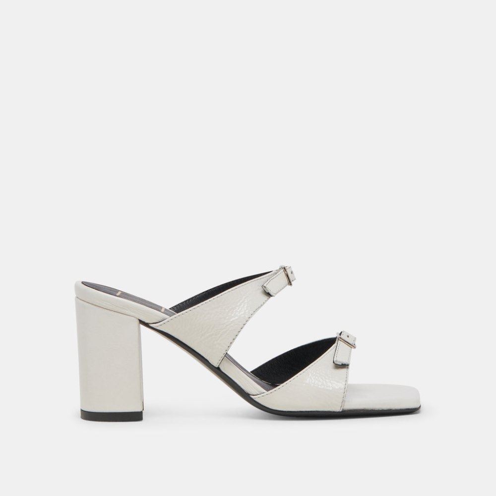 Dolce Vita Shane Heels Off White Crinkle Patent