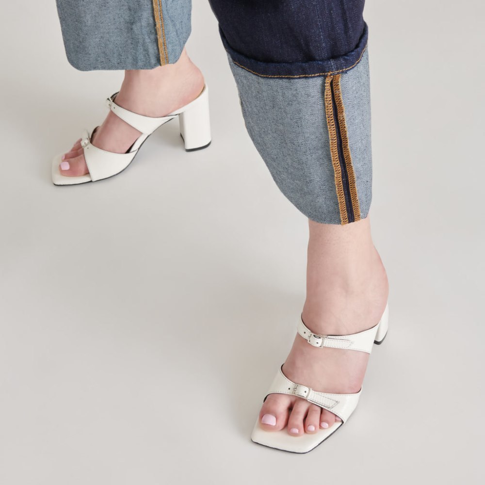 Dolce Vita Shane Heels Off White Crinkle Patent