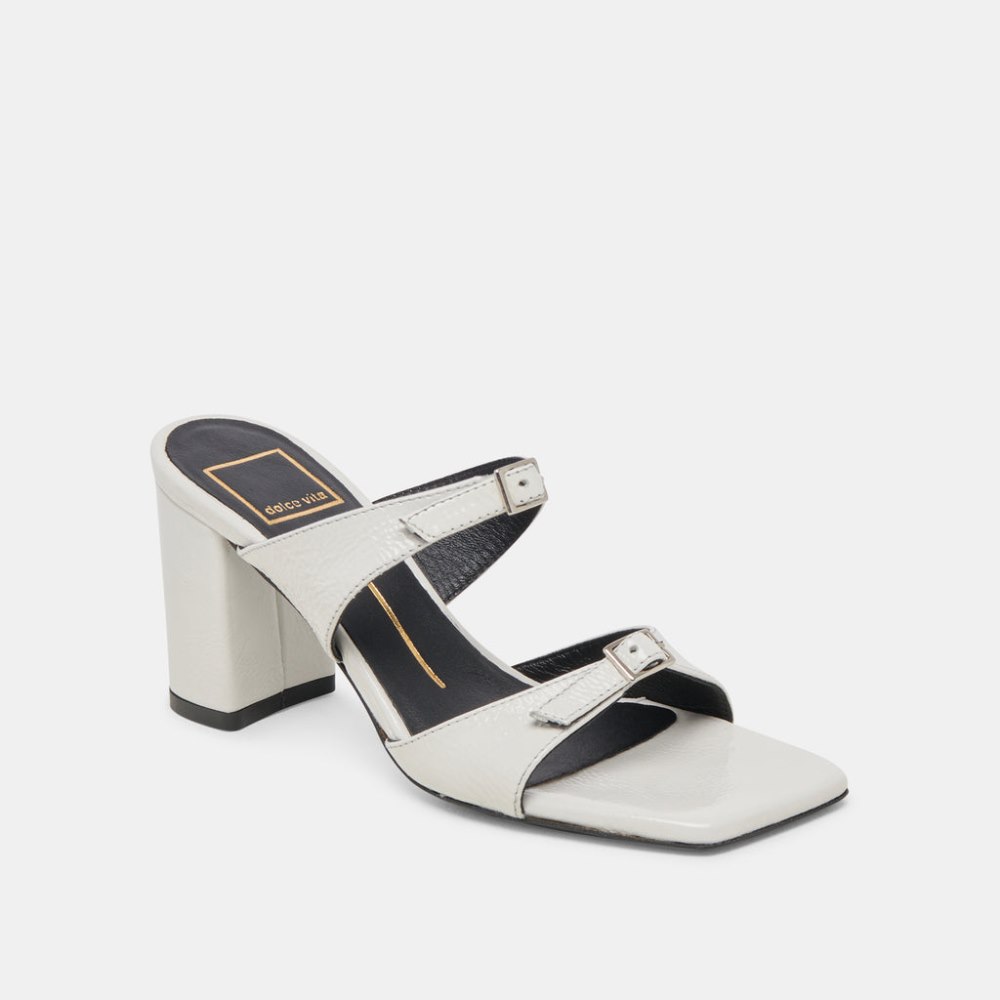 Dolce Vita Shane Heels Off White Crinkle Patent