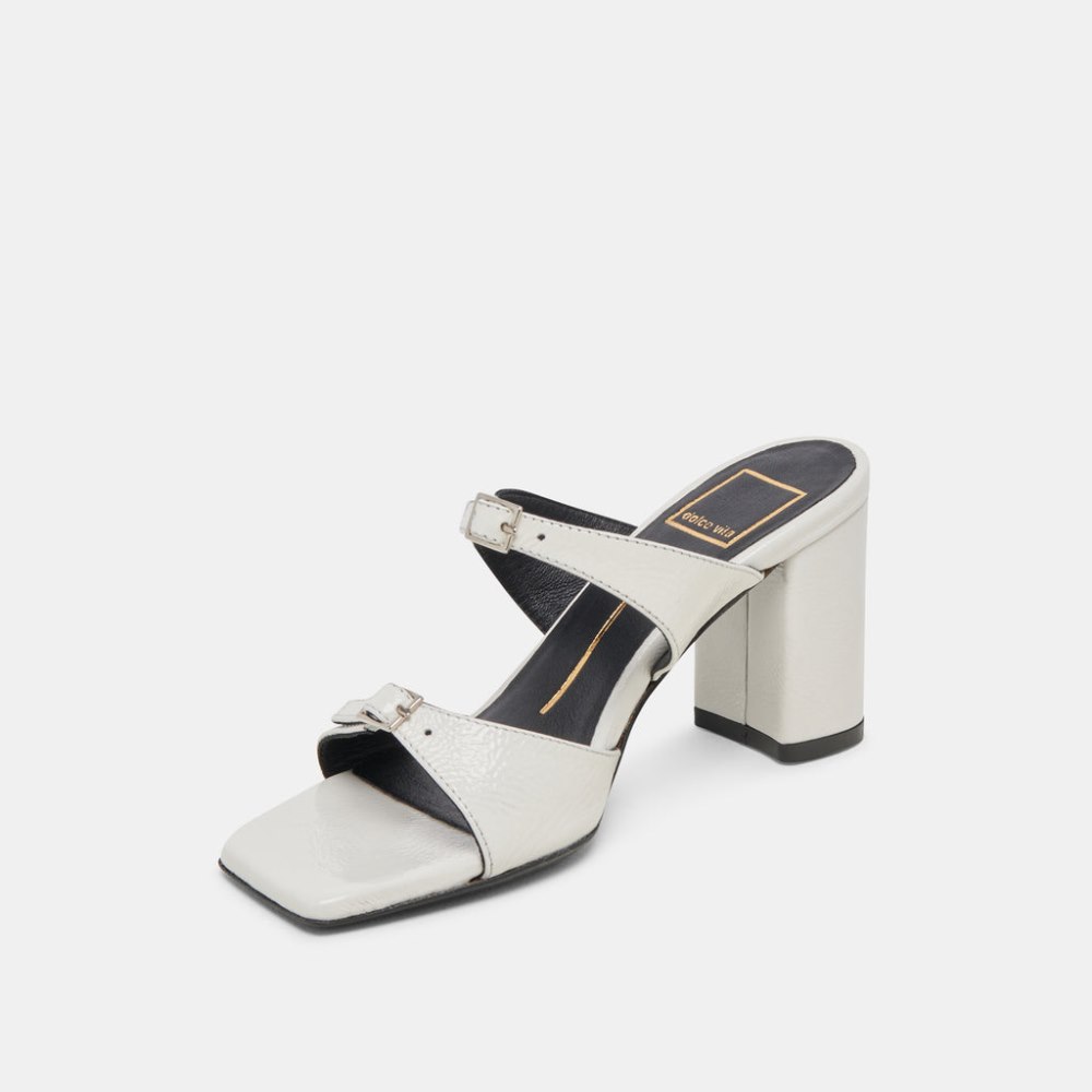 Dolce Vita Shane Heels Off White Crinkle Patent