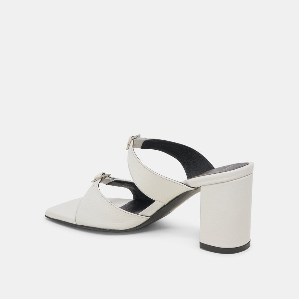 Dolce Vita Shane Heels Off White Crinkle Patent