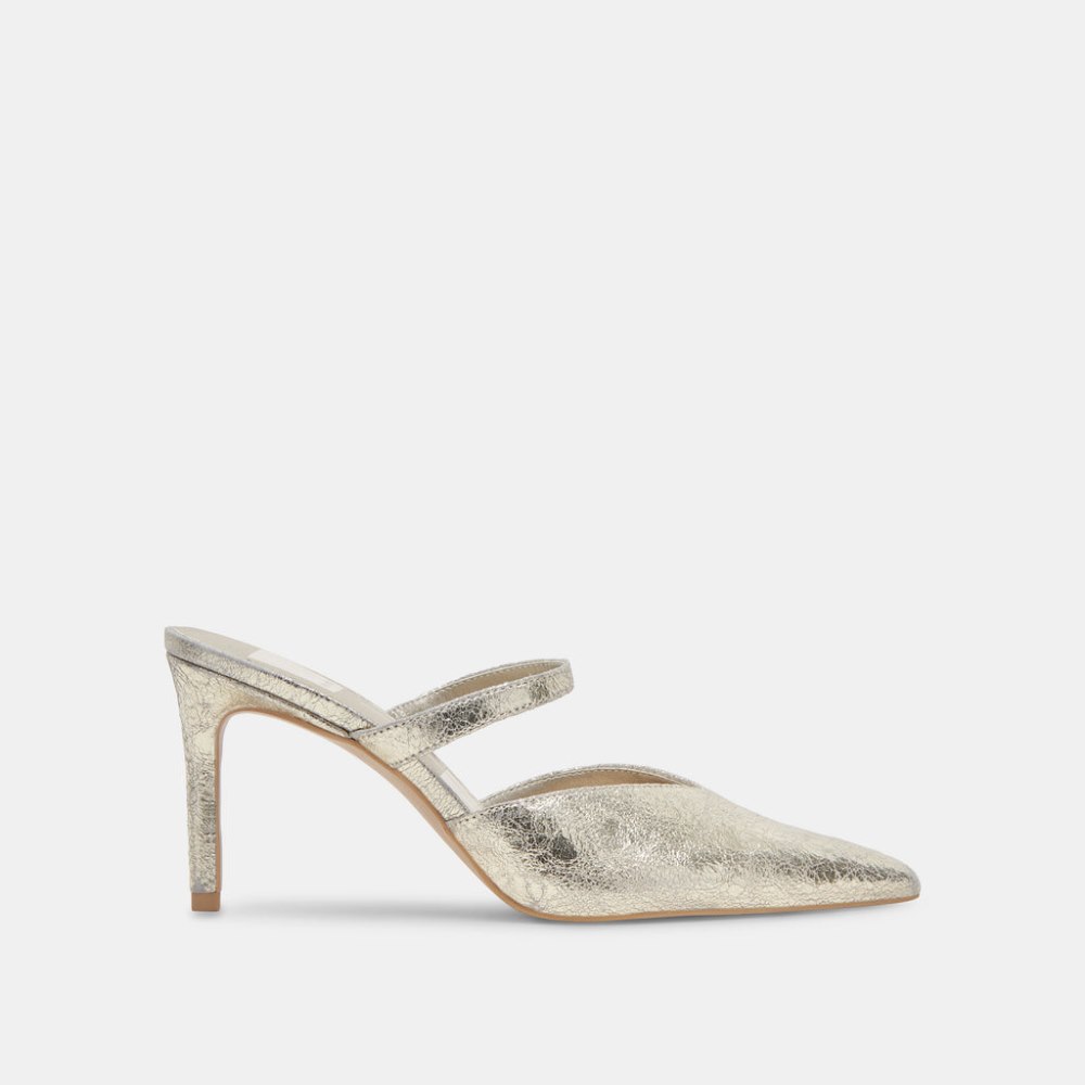 Dolce Vita Kanika Heels Platinum Distressed Leather