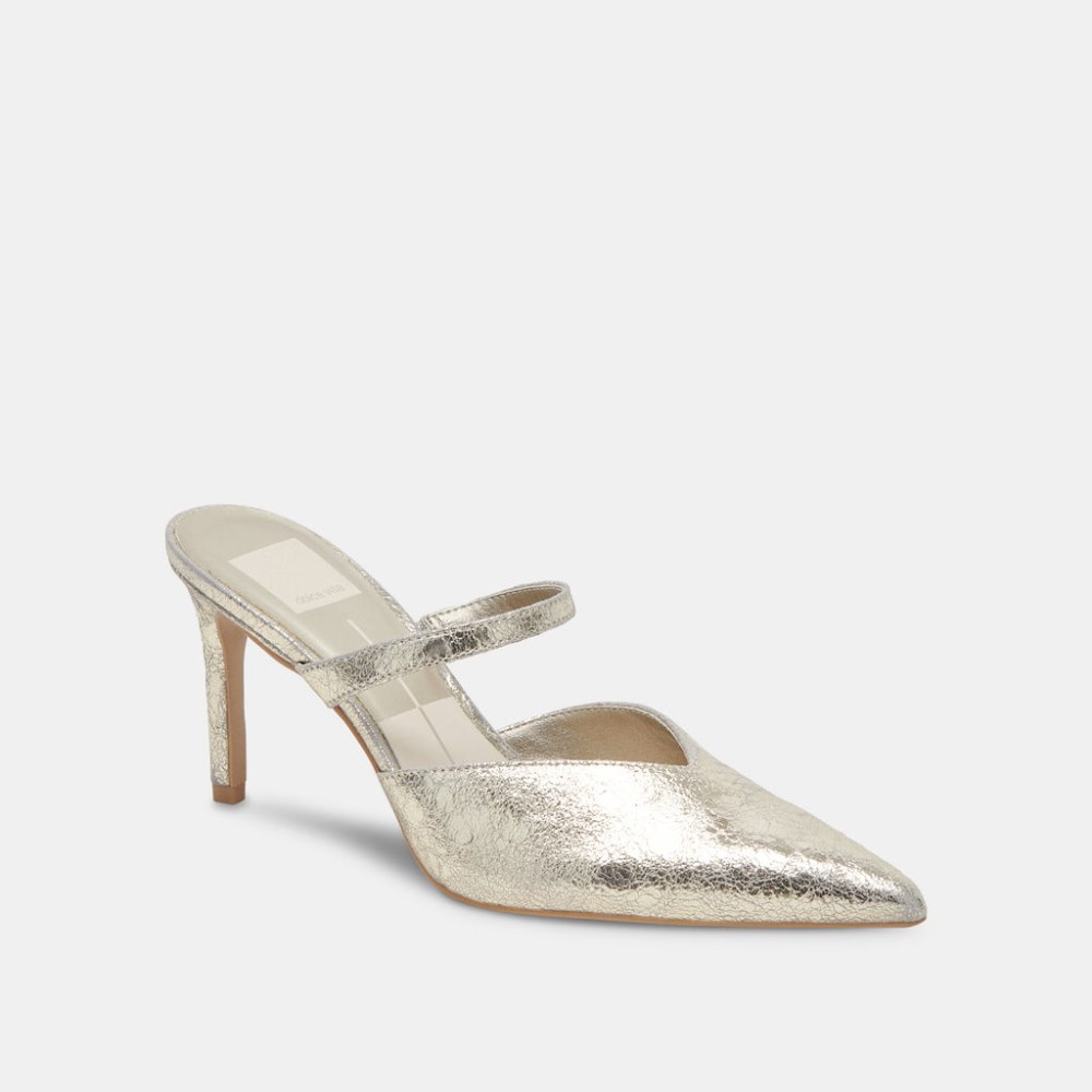 Dolce Vita Kanika Heels Platinum Distressed Leather