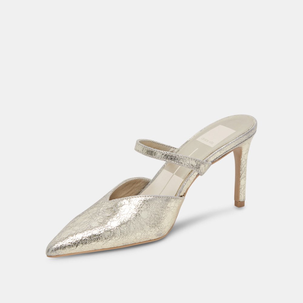 Dolce Vita Kanika Heels Platinum Distressed Leather