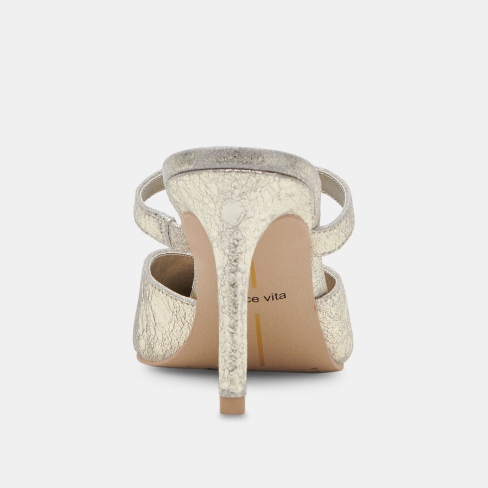 Dolce Vita Kanika Heels Platinum Distressed Leather