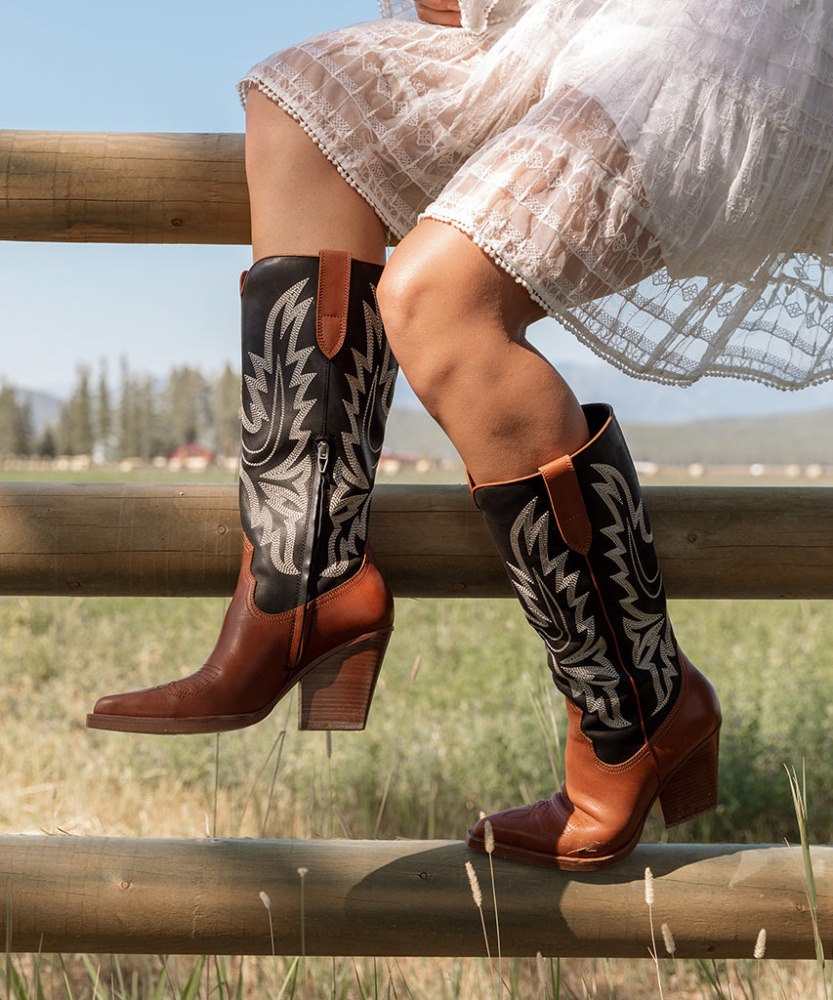 Dolce Vita Blanch Boots Brown Black Leather