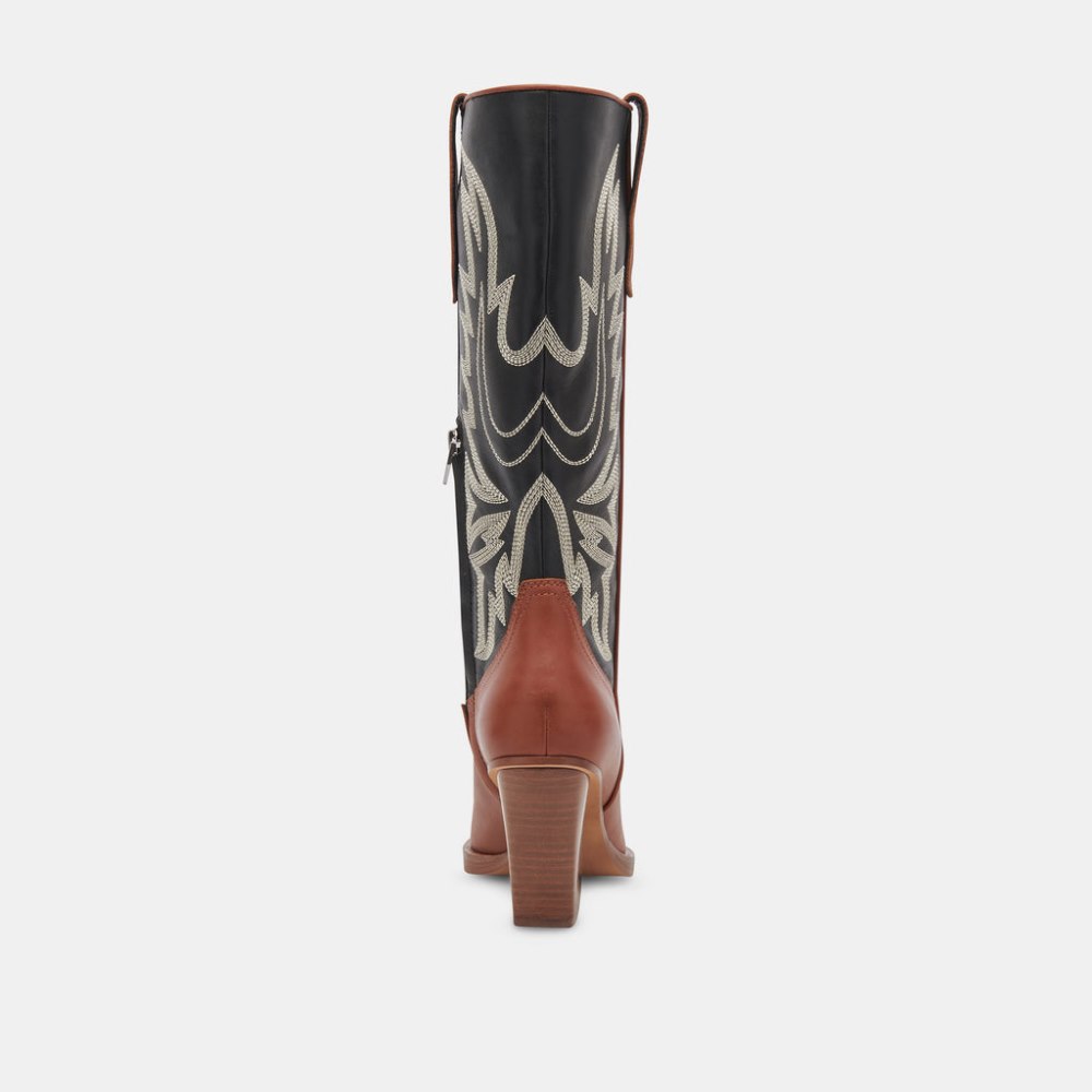 Dolce Vita Blanch Boots Brown Black Leather