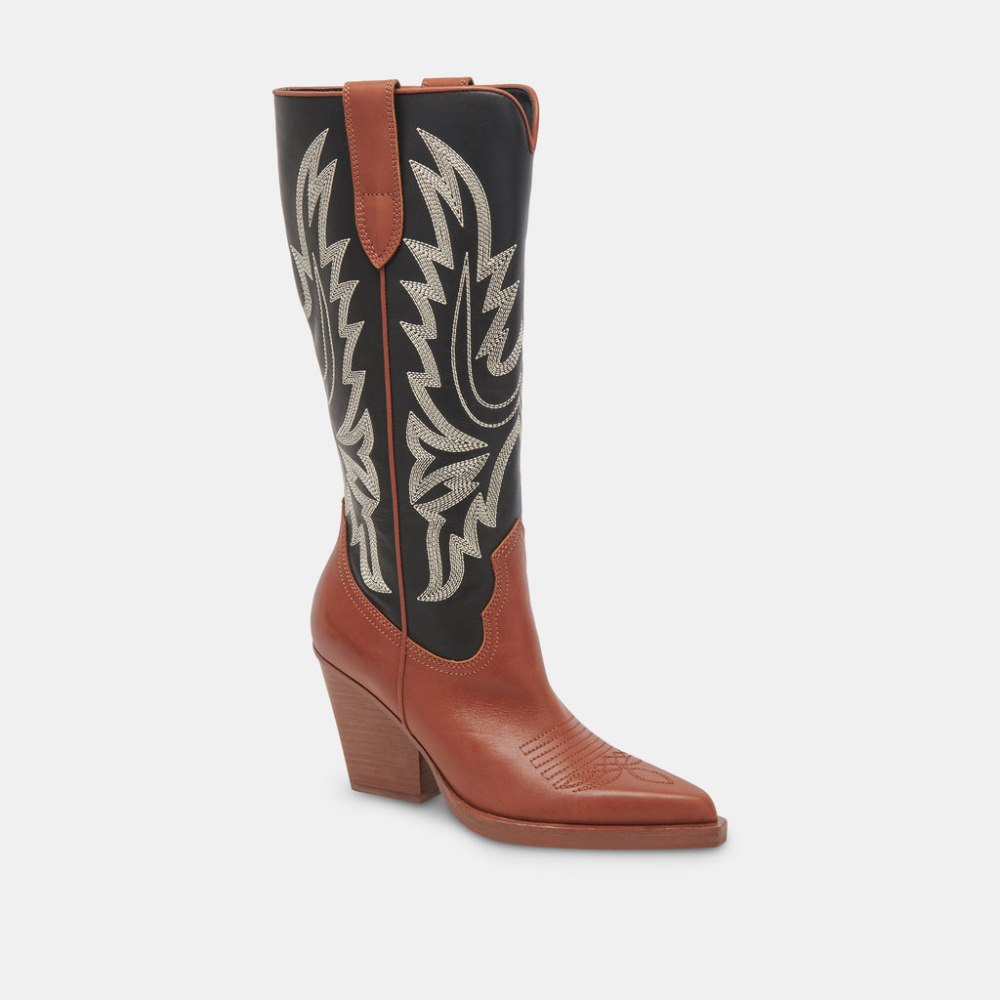Dolce Vita Blanch Boots Brown Black Leather