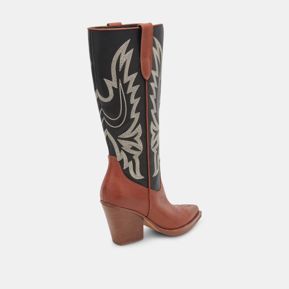 Dolce Vita Blanch Boots Brown Black Leather