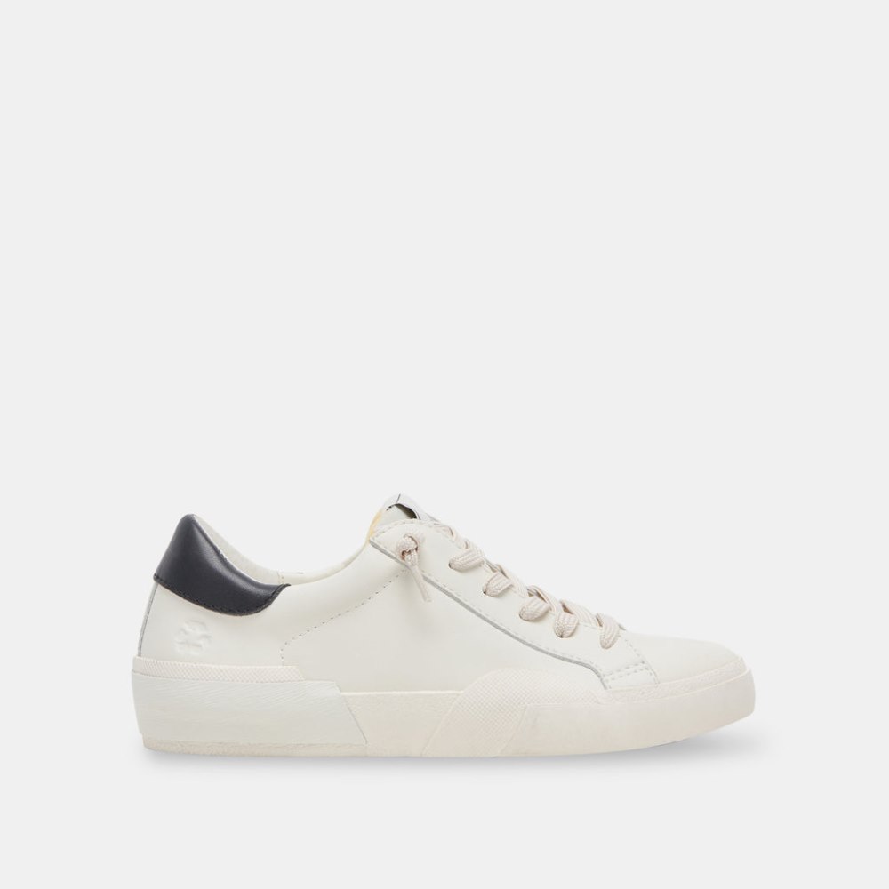 Dolce Vita Zina Foam 360 Sneakers White Black Recycled Leather