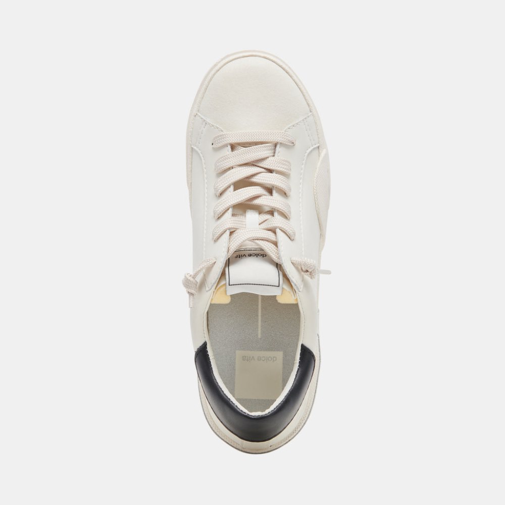 Dolce Vita Zina Foam 360 Sneakers White Black Recycled Leather